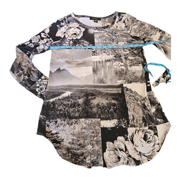 Karen Kane XS  Black And White Long Sleeve Shirt - Picture 6 of 8